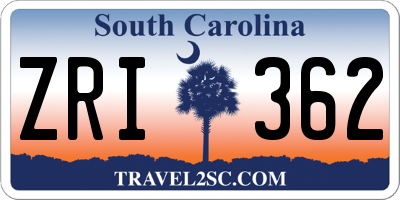 SC license plate ZRI362