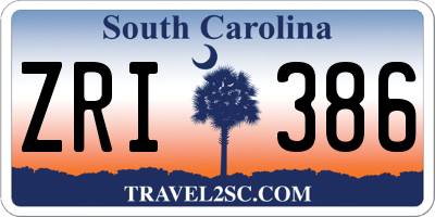 SC license plate ZRI386