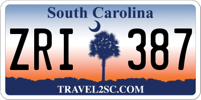 SC license plate ZRI387
