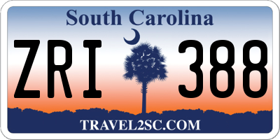 SC license plate ZRI388