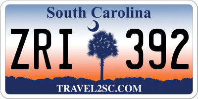 SC license plate ZRI392