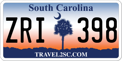 SC license plate ZRI398