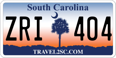 SC license plate ZRI404
