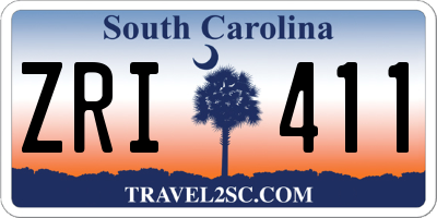 SC license plate ZRI411