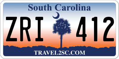 SC license plate ZRI412