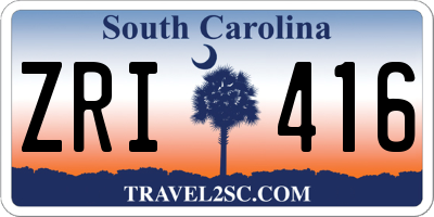 SC license plate ZRI416