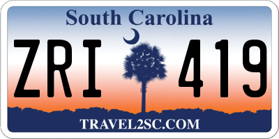 SC license plate ZRI419