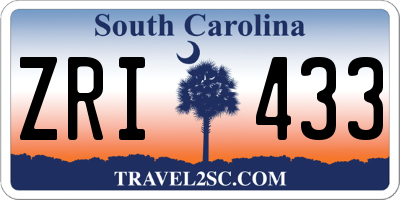 SC license plate ZRI433