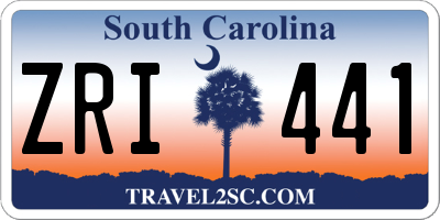 SC license plate ZRI441