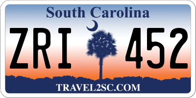 SC license plate ZRI452