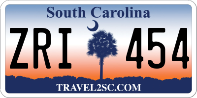 SC license plate ZRI454