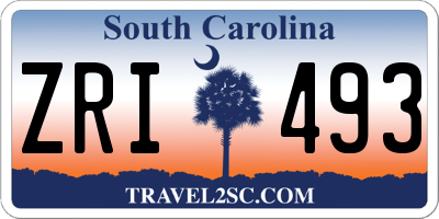 SC license plate ZRI493