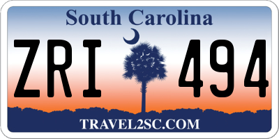 SC license plate ZRI494