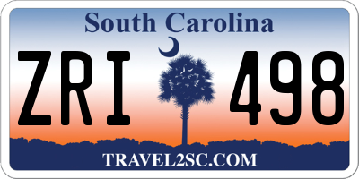 SC license plate ZRI498