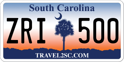 SC license plate ZRI500