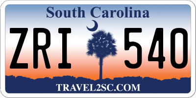 SC license plate ZRI540
