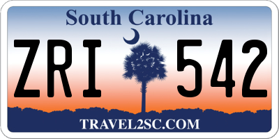 SC license plate ZRI542