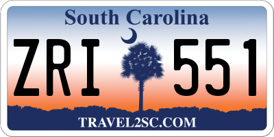 SC license plate ZRI551