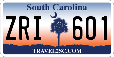 SC license plate ZRI601