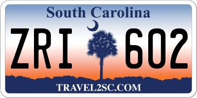 SC license plate ZRI602