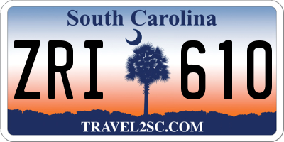 SC license plate ZRI610