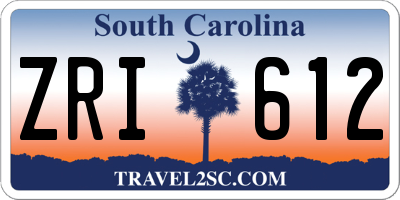 SC license plate ZRI612
