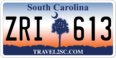 SC license plate ZRI613