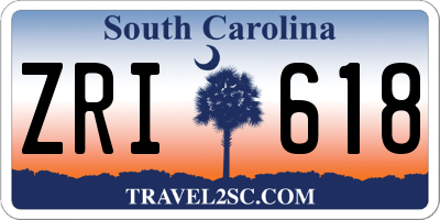 SC license plate ZRI618