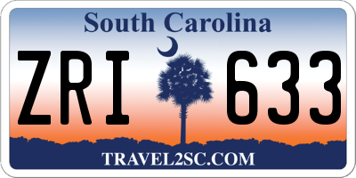 SC license plate ZRI633