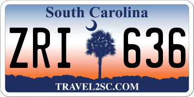 SC license plate ZRI636