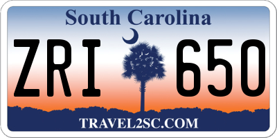 SC license plate ZRI650