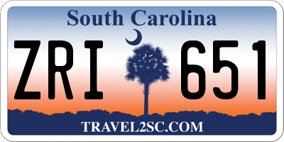 SC license plate ZRI651