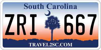 SC license plate ZRI667