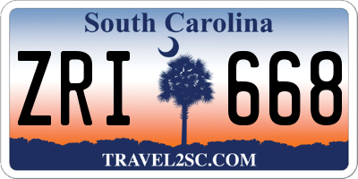 SC license plate ZRI668