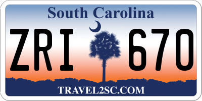 SC license plate ZRI670