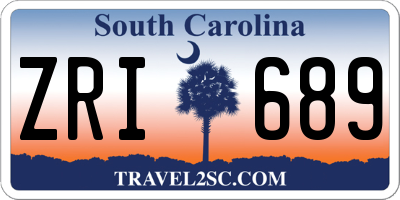 SC license plate ZRI689