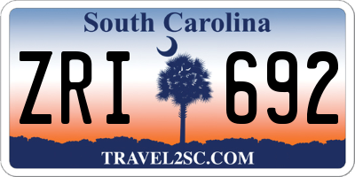 SC license plate ZRI692