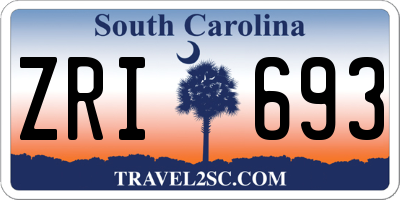 SC license plate ZRI693