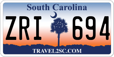 SC license plate ZRI694