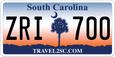 SC license plate ZRI700