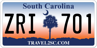 SC license plate ZRI701