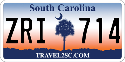 SC license plate ZRI714