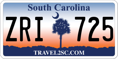 SC license plate ZRI725