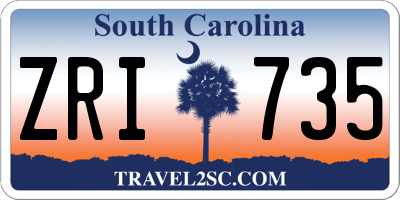 SC license plate ZRI735