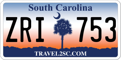 SC license plate ZRI753