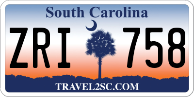 SC license plate ZRI758