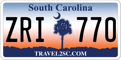 SC license plate ZRI770