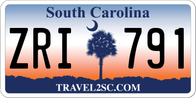 SC license plate ZRI791
