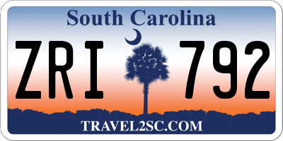SC license plate ZRI792