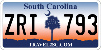 SC license plate ZRI793